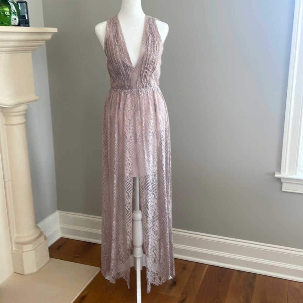 Alice + Olivia Floral Lace Dress Blush